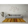 thumbnail image 3 of Ahgly Company Machine Washable Indoor Rectangle Abstract Yellow Modern Area Rugs, 2' x 4', 3 of 4