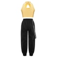 thumbnail image 2 of TiaoBug Kids Girls 2 Piece Hip Hop Street Jazz Dance Outfit Sleeveless Shiny Sequin Crop Top and Jogger Pants Yellow 16, 2 of 7