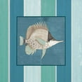 thumbnail image 2 of Medley, Elizabeth 20x20 Gold Ornate Wood Framed with Double Matting Museum Art Print Titled - Fish on Stripes II, 2 of 4