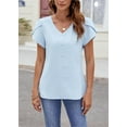 thumbnail image 5 of PRETTYGARDEN Short Sleeve Blouses for Women Summer Western Chiffon Shirts Dressy Casual Pearl Tops, 5 of 6