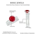 thumbnail image 5 of Rosec Jewels Lab Grown Ruby Wedding Bridal Ring Set - AAAA Grade Certified - Ruby Engagement Ring with Band - with Jewelry Box, 14K White Gold, US 5.50, 5 of 8