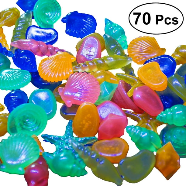 70pcs Colorful Aquarium Decorative Rocks Glow in the Dark Pebbles