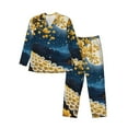 thumbnail image 1 of Fotbe Moonlit Golden Tree Peacock Pattern Long Sleeve Pajama Set for Men,Sleepwear Set,2-piece Loungewear Set,Soft PJs Comfy Nightwear with Pockets-Small, 1 of 7