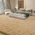 thumbnail image 2 of ZENELESS 10'x14' Light Brown Plush Shaggy Rug, Extra Large Soft Indoor Modern Fluffy Carpet for Stylish Home Decor, 2 of 8