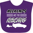 thumbnail image 3 of Inktastic Weekends Are for Racing Race Car Silhouette and Racing Flag Boys or Girls Baby Bib, 3 of 4
