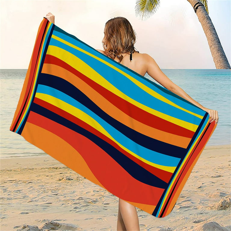 Xmmswdla Microfiber Beach Towels - Oversized Beach Blanket Towel Portable Ultra Soft Super Water Absorbent Multi-Purpose Beach Throw Towel for Adults
