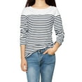 thumbnail image 2 of MODA NOVA Junior's Color Block Long Sleeve Striped T-Shirt Dark Blue L, 2 of 4