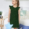 thumbnail image 4 of Fotbe Emerald Green Sparkling Vestido de Dormir para Niñas de 3 a 10 Años, Mangas Cortas, Estilo Princesa, Pijama Camisón con Mangas Voladas-Small, 4 of 6