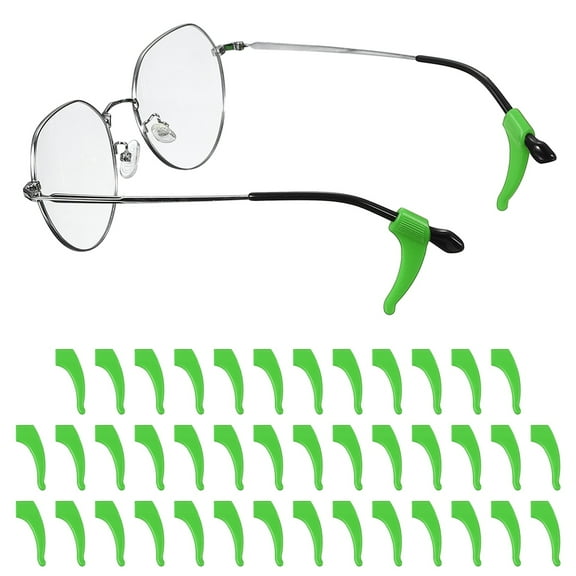 Uxcell Glasses Ear Grip, Anti-Slip Silicone Holder, 20 Pair Green for Eyewear Retainers Eyeglasses Holder