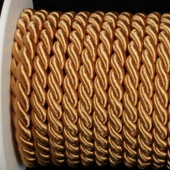 Bronze Braided Cording Wired Craft Ribbon 0.25" x 17 Yards