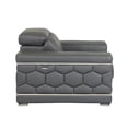 thumbnail image 5 of Titan Furnishings 38" Modern Genuine Italian Leather Chair in Dark Gray, 5 of 14