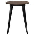 thumbnail image 6 of Flash Furniture Webb 24" Round Black Metal Indoor Table with Walnut Rustic Wood Top, 6 of 6