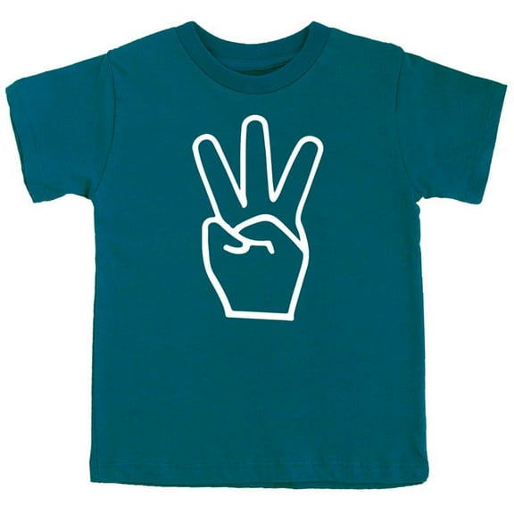 3rd Birthday Hand with Three Fingers T-Shirts for Girls and Boys Third Birthday Outfit Oceanside Shirt 4T