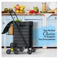thumbnail image 6 of Stairs Climbing Shopping Cart w/Waterproof Basket Liner & 360° Swivel Wheels | Foldable Collapsible & Lightweight | Perfect for Groceries Laundry Utility Cart - Black, 6 of 6