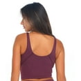 thumbnail image 3 of Natural Uniforms Women’s Longline Wirefree Padded Medium Support Sports Bra (Medium, Burgundy), 3 of 5