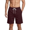 thumbnail image 2 of IAJDKMEK Men's Casual Lounge Shorts - Breathable Solid Color Shorts for Men, Sleep and Relax Shorts for Summer Nights,Wine 2XL, 2 of 5