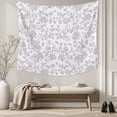 thumbnail image 5 of Spring Flower Tapestry for Bedroom Wall Hanging Tapestry, Vintage Farmhouse Light Purple Boho Leaf Ceiling Backdrop Tapestries Poster Blanket Wall Decor for Teens Room Living Room Dorm 55" x 73", 5 of 8