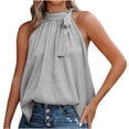 thumbnail image 1 of Summer Crop Tops for Women Halter Round Neck Sleeveless Slim Fit Solid Color Leopard Print Tee Tops, 1 of 5