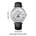 thumbnail image 4 of Msgweeeg Men's Watch Watches for Men Valentine Gifts Fashion Men's Quartz Watch Openwork Designs Alloy Case Leather Strap Business Casual Wristwatch, 4 of 7