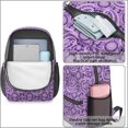 thumbnail image 4 of Paisley and Damask Purple Pattern 17" Waterproof Oxford School Backpacks for Teens, S-Shape Padded Straps, for School, Travel, Hiking, Camping, 4 of 5