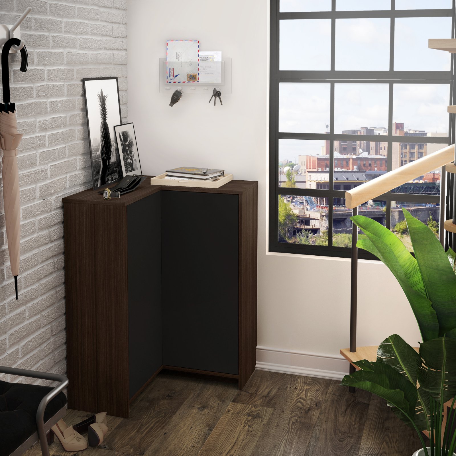 Bestar 16162 1179 Small Space Corner Storage Unit 44 Dark