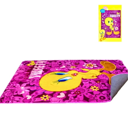 Warner Bros. Sweety Tweetie Rug 48'' x 72'' - Officially Licensed - Super Soft & Thick Surface - Anti-Slip for hard surface floor - 100% (The Best Outdoor Rugs)