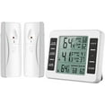 thumbnail image 1 of Fridge Thermometer, Digital Freezer Thermometer with Indoor Temperature Monitor and 2 Wireless Sensors, 1 of 5