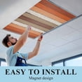 thumbnail image 6 of Burnt Orange Brown Fluorescent Light Covers, Farmhouse Vintage Wooden Magnetic Light Covers for Ceiling Lights, Fluorescent Ceiling Shade Filters for Classroom Bedroom Office 4x2Ft x 1PCS, 6 of 8