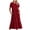Wine-womens dresses, variant on Wycnly Womens Dresses Short Sleeve Round Neck Solid Casual Long Summer Dress Flowy Ruffle Swing A Line Pocket Dresses Wine XXL