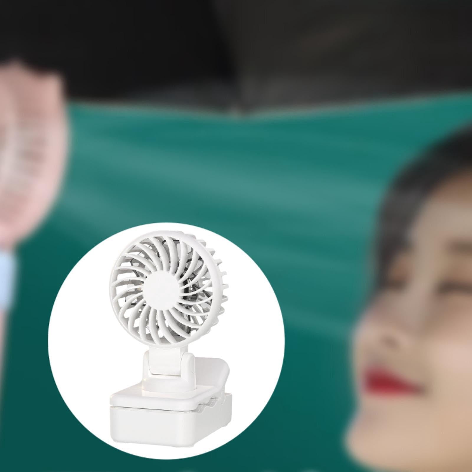 Fancyes Clip on Fan Mini Personnel Desk Fan Light Multi -use -use -summer Gifts for Office Kitchens -wandercamping -Camping -cycling Cycling White