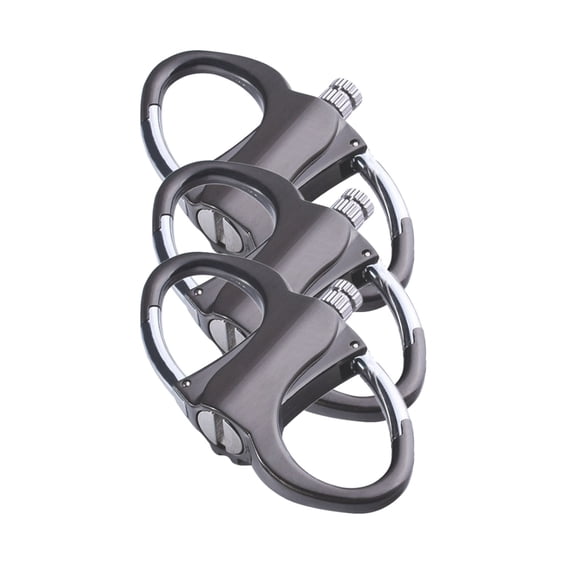 Multifunctional Outdoor Metal Keychain Lighter - Black, Compact Design With Carabiner Clip, Waterproof And Windproof For Camping, Hiking, Emergency Survival, Daily Use