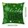 thumbnail image 3 of KOYPTL St.Patrick's Day Decorations Pillow Covers 18 x 18 Inch Green Shamrock Heart Lucky Charm Buffalo Plaid Pillow Cases for Home Sofa Couch Cushion Decor(1PC), 3 of 4
