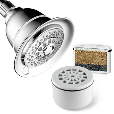 HotelSpa AquaCare 6-Setting, 5-Inch, 3-stage Filtered Shower Head (Filter Included), Chrome