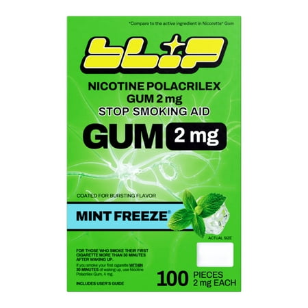 Blip NRT Nicotine Gum - 2mg Mint Freeze Flavor (100 Count)