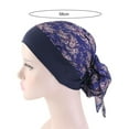 thumbnail image 5 of ruhuadgb Solid Color Smooth Headscarf Cap Traditional Imitation Silk Lacing Up Head Wrap Hair Accessories, 5 of 8
