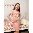 thumbnail image 4 of Oudiya Girls Short Sleeve Nightgowns Soft Print Pajamas Sleepwear Nighties for Kids 4-12, 4 of 6
