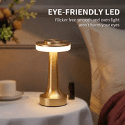 DAYBETTER Gold Cordless Desk Lamp, Dual-Zone Touch Lamp, 3 Color Temperatures & Dimmable Light, Rechargeable Table Lamp for Bedroom, Living Room