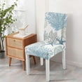 thumbnail image 4 of Nautical Fish and Coral Dining Chair Covers Set of 4, Stretch Washable Polyester Kitchen Slipcovers, Removable Seat Protector for Vintage or Tropical Decor, 4 of 7