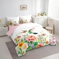 thumbnail image 3 of Castle Fairy Teens Animal Hummingbird Bedding Comforter Set,Floral Peony King Bedding Sets, 3 of 8