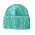 thumbnail image 2 of Dyfzdhu Knitted Hat Women Candy Color Versatile Fashion Autumn Winter Solid Warm Rabbit Suede Green, 2 of 4