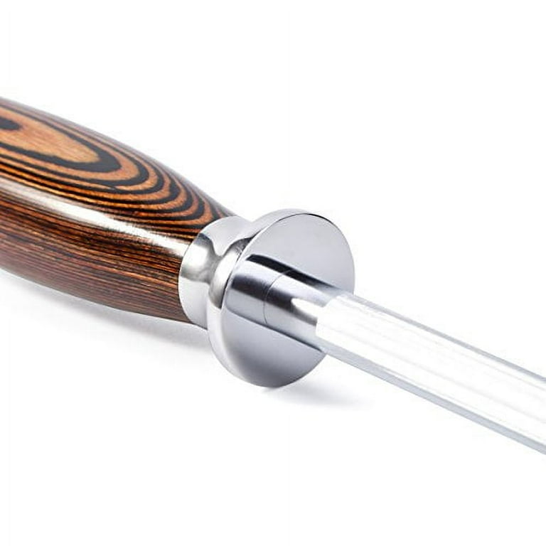 Kanka Premium Knife Sharpening Rod - 9 Inches Honing Tool, Premium High Carbon Stainless Steel, G10 Black Fiberglass Handle, Chaira Para Afilar