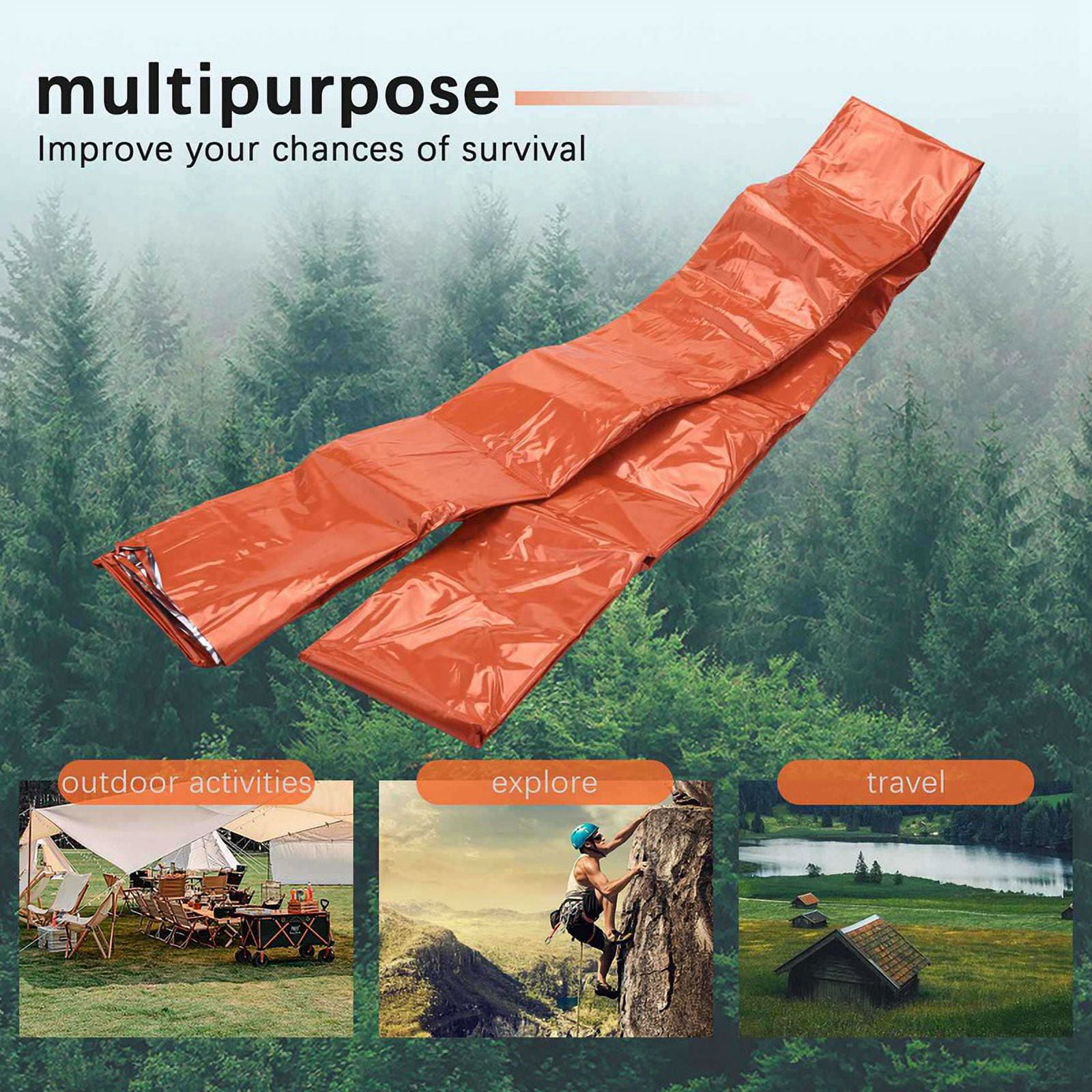 12-Pack Emergency Sleeping Bag Thermal Waterproof Survival Blanket for Outdoor Camping Hiking