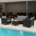 thumbnail image 2 of Gymax 8 PCS Wicker Patio Furniture Set w/ Removable Cushions Storage Coffee Table Gray, 2 of 9