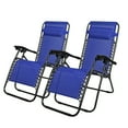 thumbnail image 2 of Geniqua 2X Zero Gravity Chairs Folding Recliner Yard Outdoor Beach Patio Lounge [Blue], 2 of 8