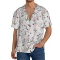 thumbnail image 3 of Xecao offers the Orchids Flowers for Men's Casual Short-sleeved Shirt, a button-up collared shirt with a pocket, perfect for beach vacations and yacht travel in the Small size., 3 of 7