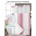 thumbnail image 4 of No Hook Cloth Fabric Shower Curtain with Snap in Liner, Pink White Ombre Waterproof Shower Curtains Set with See Through Top Window, Romantic Minimalist Modern Art Bath Curtains Shower 54"x78", 4 of 6