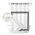thumbnail image 2 of Black Geometric No Hook Shower Curtain Waterproof, Bathroom Curtains with Snap in Liners and See Through Top Window, Modern Abstract Art Key Greek Design Hotel Style Bathtub Curtains Shower 72"Wx96"L, 2 of 8