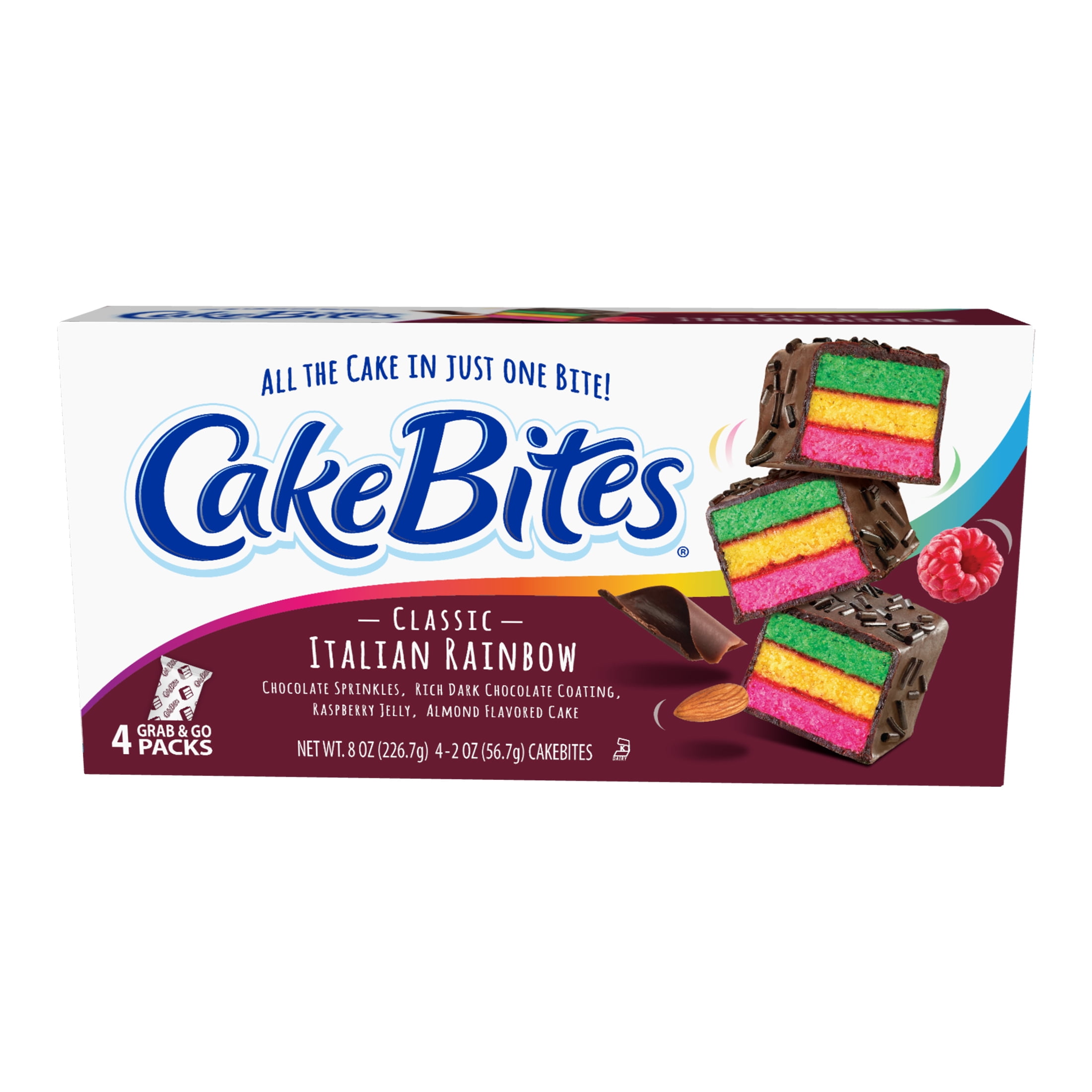 CakeBites Classic Italian Rainbow 4 Grab & Go, Family Pack