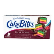 CakeBites Classic Italian Rainbow 4 Grab & Go Cakes, Family Pack