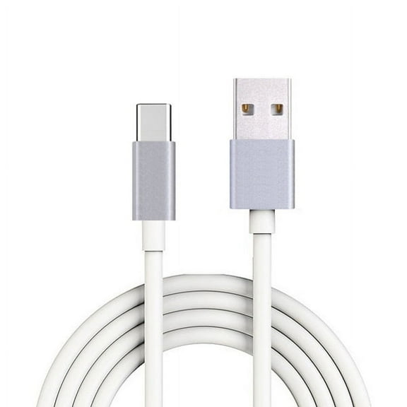 Type-C 6ft USB Cable for REVVL V Plus 5G Phone - Charger Cord Power Wire USB-C Long Fast Charge Sync High Speed White Compatible With T-Mobile REVVL V Plus 5G